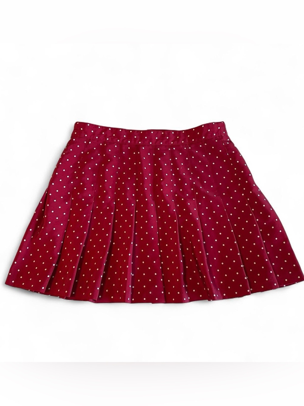 Dark Red/Burgundy Polka Dot Tennis Mini Skirt